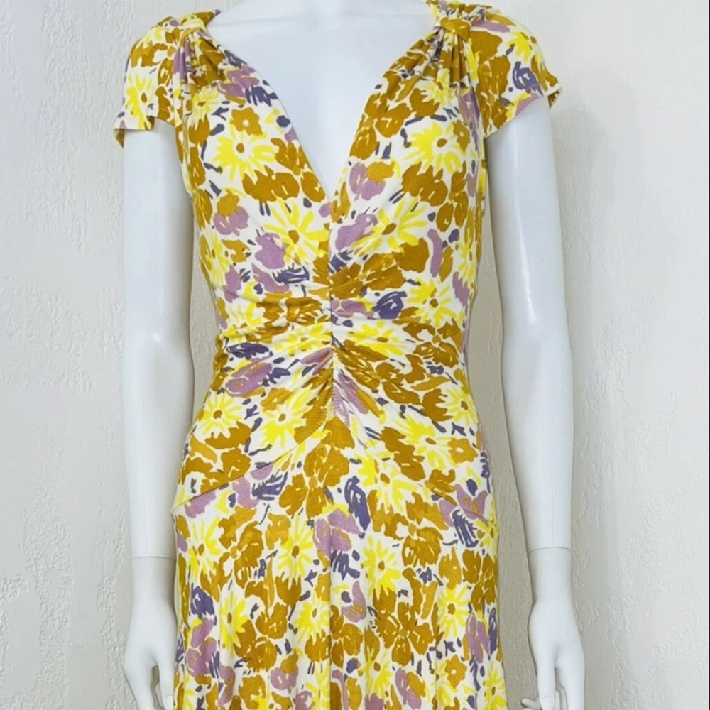 Free People Yellow and Purple Floral Midi Dress - Picture 2 of 4